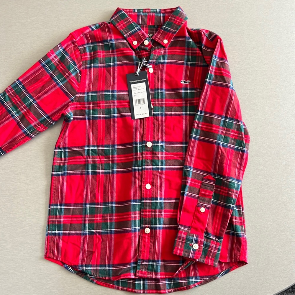 Vineyard Vines Youth Boys Button Up - Size 7 NWT